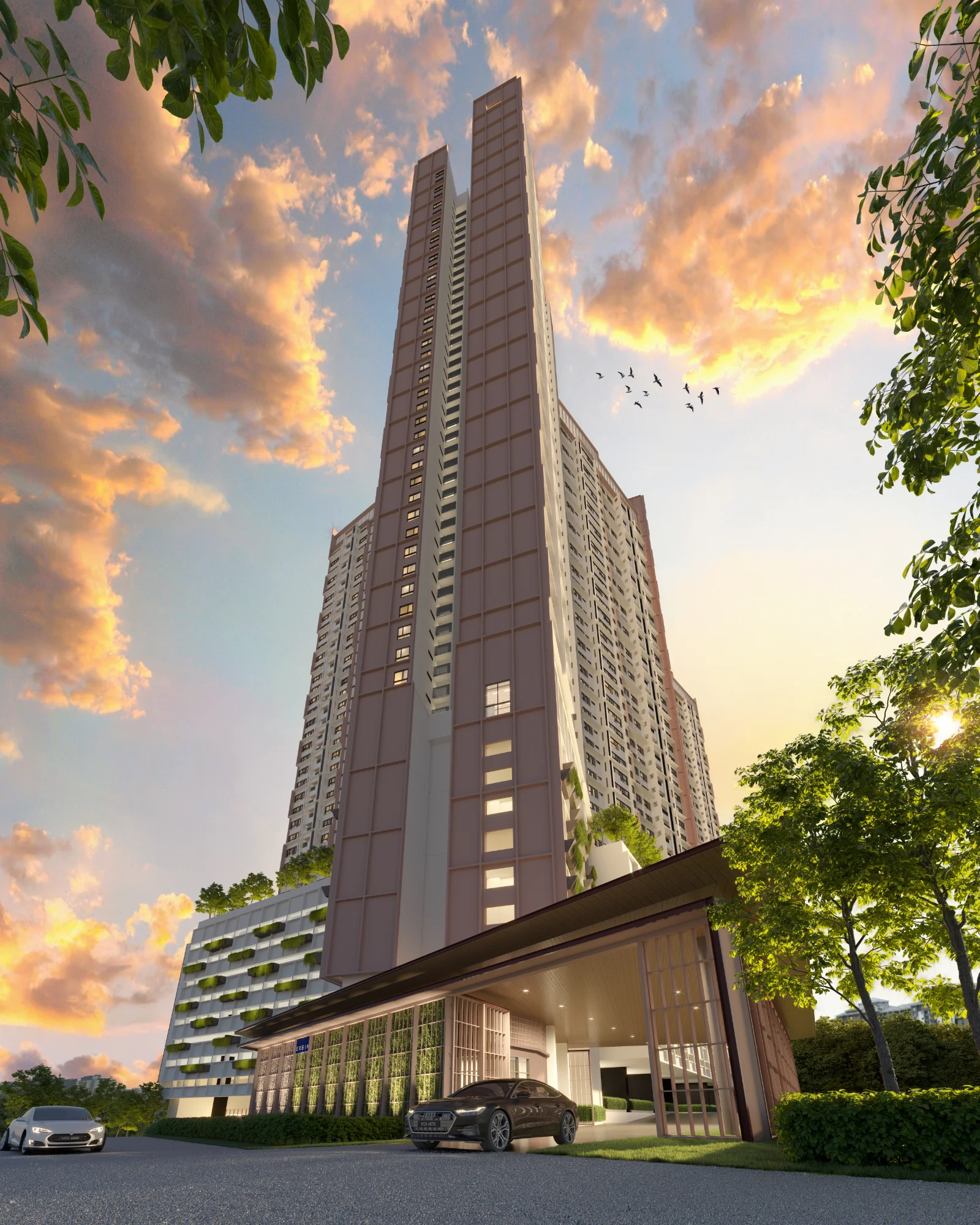 The Queenswoodz @ Bukit Jalil twin residential towers, artist's impression