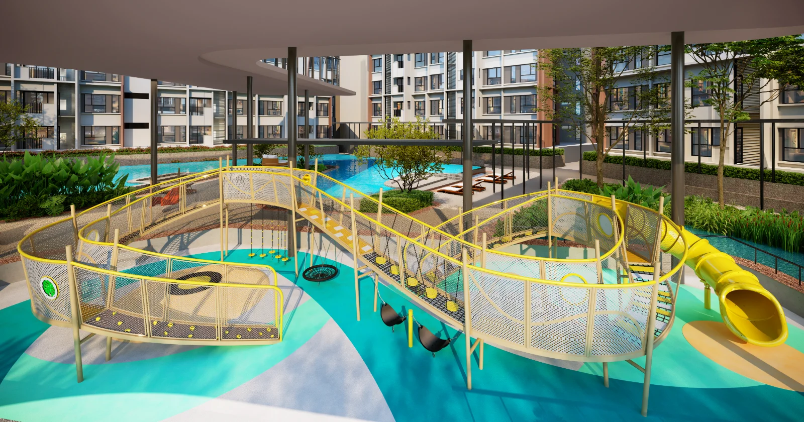 The Queenswoodz kid's Wonderland play area, artist's impression